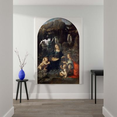 Virgin of the Rocks - Renaissance Scene with Mary & Angels By Leonardo da Vinci 