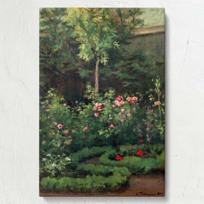 A Rose Garden - Blooming Floral Landscape Scene By Camille Pissarro 
