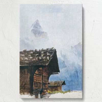 Chalets, MŸrren - Rustic Alpine Homes in Watercolor By John Singer Sargent 