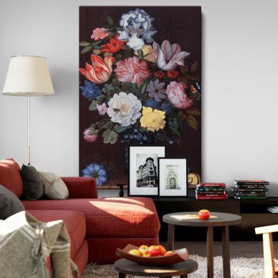 Floral Still Life with Shells - Vibrant Baroque Flowers and Nature By Balthasar van der Ast 