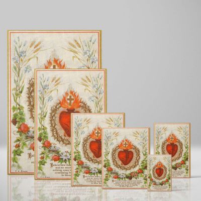 Sacred Heart - Radiant Holy Symbol with Floral Border