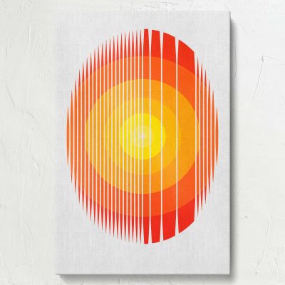 Retro Circles and Stripes - Abstract Geometric Poster