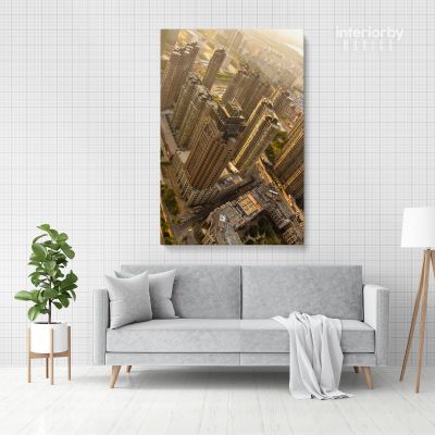 Portrait Photography City Building Background Canvas with Frame/ Roll Living Room Bedroom Wall Hangings Wall Artwork Mural Gift