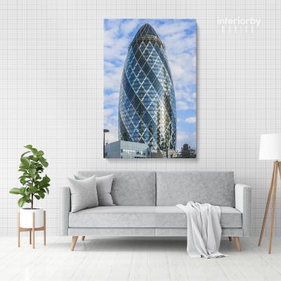 Portrait Great Britain London Swiss Re Tower Canvas with Frame / Roll Living Room Bedroom Wall Hangings Wall Artwork Mural Gift