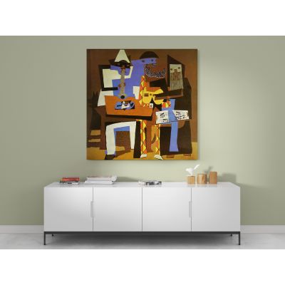 Pablo Picasso Three Musicians Painting Modernism Artistic Photo Print on Canvas Home Decor Wall Posters