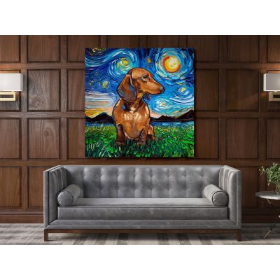 Vincent Van Gogh Starry Night Dogs Original Painting Canvas Photo Print Wall Mural Home Decor Gift