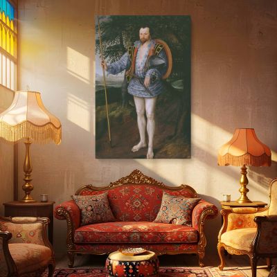 Captain Thomas Lee - Renaissance Soldier Portrait by Marcus Gheeraerts II Canvas 
