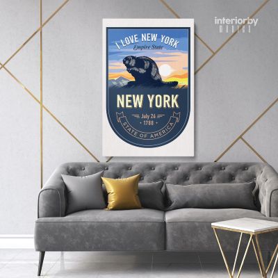 New York State of America Emblem Canvas Wall Artwork For Mural Canvas Wall Hanging