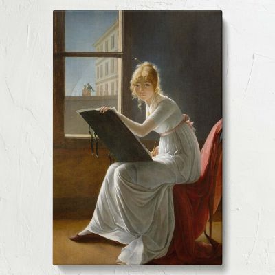 Charlotte du Val d'Ognes - Sketchpad Portrait in White Dress