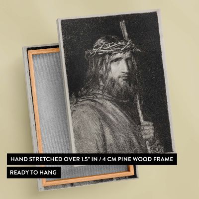 Christ Crowned with Thorns - Dark Etching of Jesus with Reed By Carl Bloch 