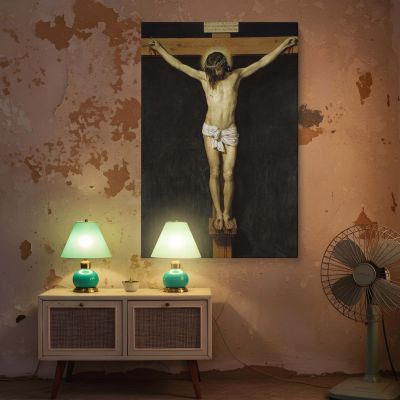 Christ Crucified - Velazquez Religious Painting with Crown of Thorns 