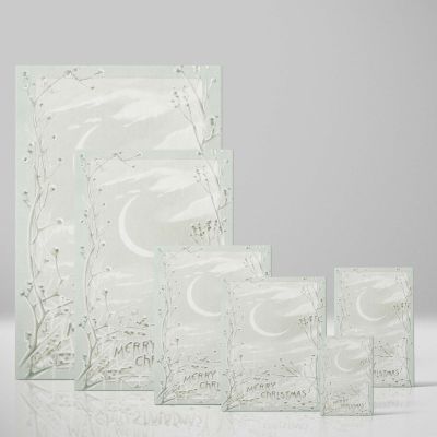 Christmas Moon and Snowy Branches - Vintage Holiday Art By L. Prang & Co. 