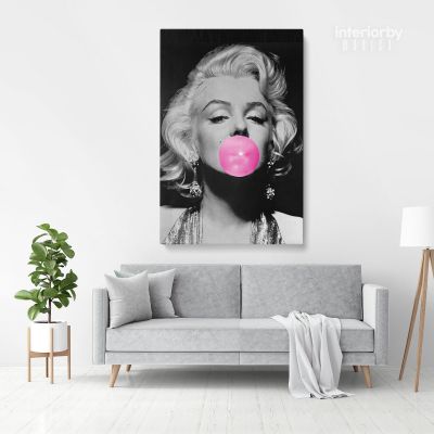 Marilyn Monroe Pink Bubble Canvas American Model Wall Artwork Hangings