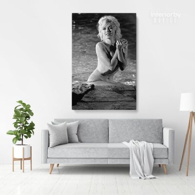 Marilyn Monroe Naked Canvas American Model Actress Pop Sexy in Water Falls Full Body Canvas