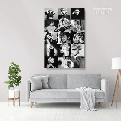 Modanna 80s Amazing Albums Collage Print Poster in Canvas Rolled Canvas
