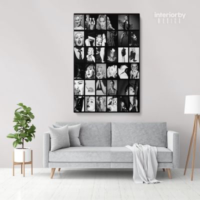 Modanna 80s Albums Collage Print Poster in Canvas Rolled Canvas