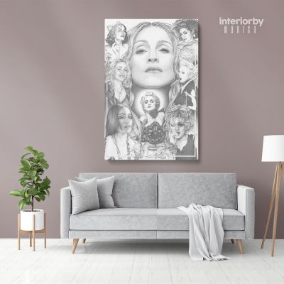 Modanna Art Work Collage Print Poster in Canvas Rolled Canvas