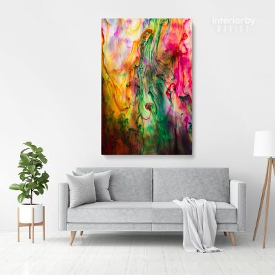 Acrylic Colors And Ink In Water Wall Art Canvas with Frame Poster Print Decoration Living Dining Room Modern Wall Hangings Gift