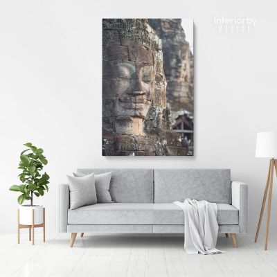 Buddha Carving Vintage Wall Art Canvas with Frame Poster Print ation Living Room Dining Modern Wall Decor Hangings Mural Art Gift