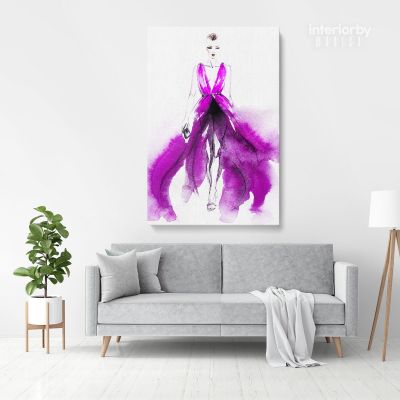 Creative Modern Women Watercolor Painting Posters Print Canvas with Frame/Rolled Wall Hangings Wall Art Mural