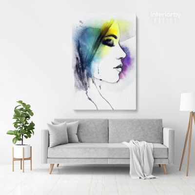 Creative Modern Women Watercolor Painting Posters Print Canvas with Frame