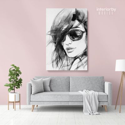 Black And White Creative Modern Women Watercolor Painting Posters Print Canvas