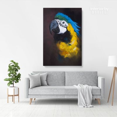 Bird Psittacidae Parrot Original Pastel Painting Posters Print Canvas with Frame