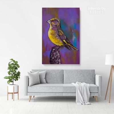 Original Birds Psittacidae Pastel Painting Posters Print Canvas with Frame