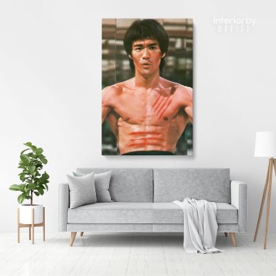 Bruce Lee Poster Martial Art Dragons Framed Canvas Home Decoration Canvas