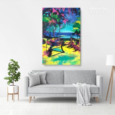 Walk to Beech Painting Print Poster Canvas with Frame or Rolled Canvas