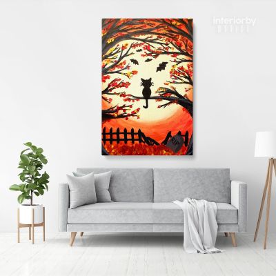 Halloween Paint and Sip NYC Painting Print Poster Canvas with Frame or Rolled Canvas