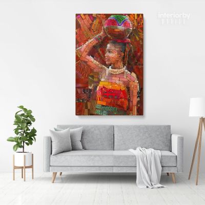 South African Inspired Mosaic Artwork Print Poster Canvas or Rolled Canvas Photo Print Modern Wall Art