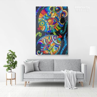 Mosaic Artwork Print Poster on Canvas or Rolled Canvas Photo Print Modern Wall Art