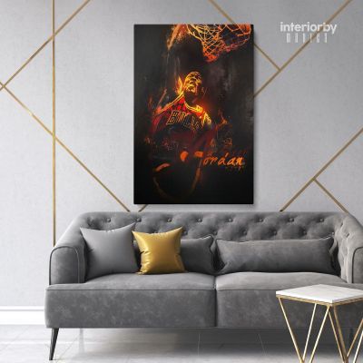 Michael Jordan Basketball Canvas with Frame or Rolled Canvas