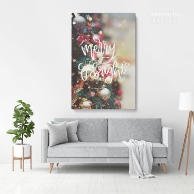Merry Christmas Quote Print Painting Framed Canvas