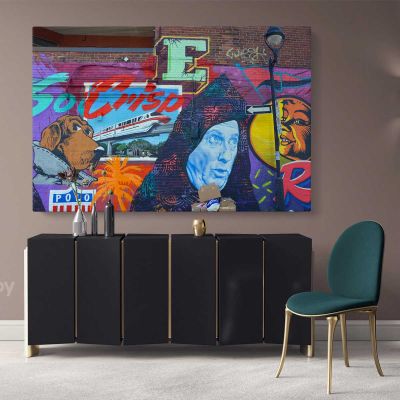 Contemporary Abstract Street Digital Art Framed Premium Gallery Wrap Grafitti style Canvas/Roll Modern Print Poster Mural Gift Wall Hangings