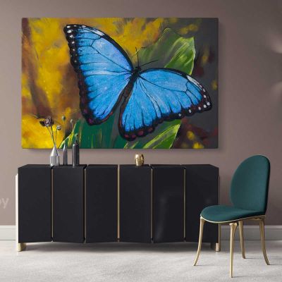 Beautiful Butterfly Original Pastel Poster Artwork Canvas Frame / Roll Modern Print Living Room Abstract Mural Gift Wall Hangings