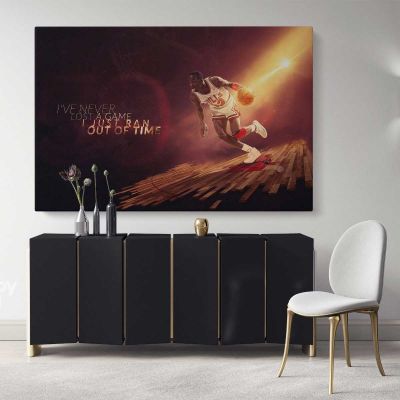 Michael Jordan Quote Basketball Player Canvas with Frame / Rolled Kids Gaming Zone Modern Wall Art Mural Hangings Gift Sports Print Poster