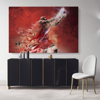 Michael Jordan Basketball Player Canvas with Frame/Rolled Kids Gaming Zone Modern Home Decor Wall Art Mural Hanging Gift Sports Print Poster