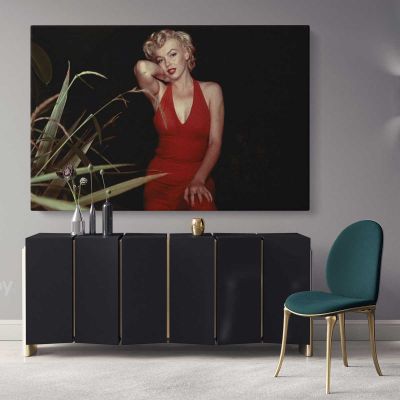 Marilyn Monroe Canvas American Model Wall Artwork Hangings Marilyn Monroe Actress Pop Naked Sexy in Red Dress Young Picture Costume