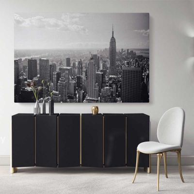 Photography New York Black and White Artwork Canvas Frame Buildings and Cites Print Poster Living Room Decor Bedroom Wall Hanging Mural Gift