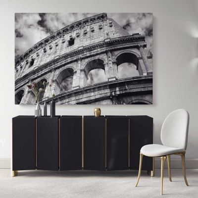 Stunning Black and White Colosseum Artwork Canvas Buildings and Cites Print Poster Living Room Home Decor Bedroom Wall Hangings Mural Gift