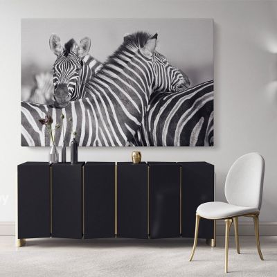 Zebra Large Black and White Photography Canvas Print Poster Love Wall Art Housewarming Gift Wild Animals Photo Wall Mural Hanging