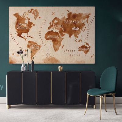 Kids World Map Nursery Map Canvas Colorful Map Decor For Large World Map