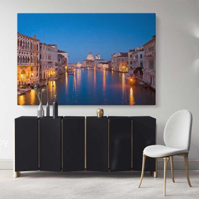 Venice City of Romance Cityscape with Blue Sea Canvas with Frame Wall Art Hangings Print Poster Home Decor Living Room Bedroom Mural Gift