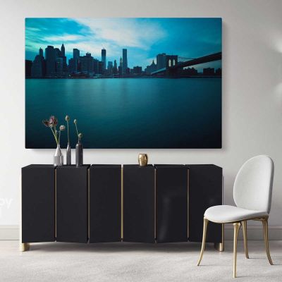 Empire State Building Skyscraper in New York City Landscape Canvas with Frame Wall Hangings Print Home Decor Living Room Bedroom Mural Gift