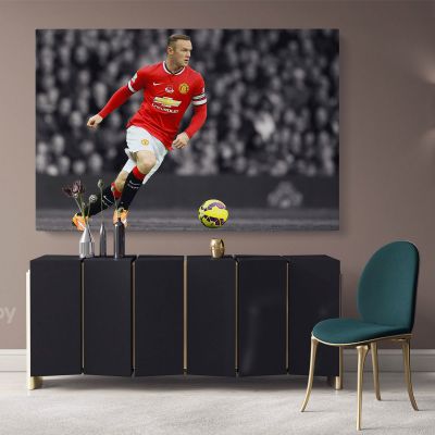 Wayne Rooney Soccer Player Sports Canvas with Framed/Rolled Canvas Kids Gaming Zone Home Decor Wall Art Mural Hanging Gift Gamer Print Poster