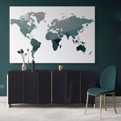 Abstract Large World Map Canvas Print World Map Wall Art Office Wall Decor Modern Wall Canvas Gift Print Wall Artwork Canvas For Home Wall Mural