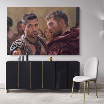 Movie Wall Art Spartacus Canvas Framed Print Poster Kids Gaming Zone / Rolled Canvas, Kids Room Gamer Wall Mural Hangings Gift Home Decor