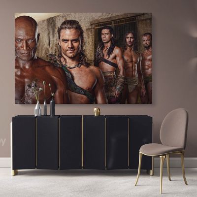 Spartacus Canvas Movie Wall Arts Framed Printed Poster Kids Gaming Zone / Rolled Canvas, Kids Room Gamer Wall Mural Hangings Gift Home Decor